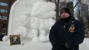 NAF Misawa Snow Team Nears Completion Of Snow Sculpture