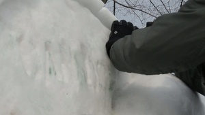 NAF Misawa Snow Team Nears Completion Of Snow Sculpture