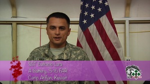 Sgt. Eufracio Lara and Spc. Jacob Johnson Vanentine's day Shout out