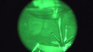 KC-135 Refuels F-16 at Night