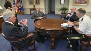 Hagel Meets with Nuclear Review Leaders