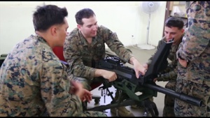 Marines engage targets on range with multiple weapons systems (B-roll)