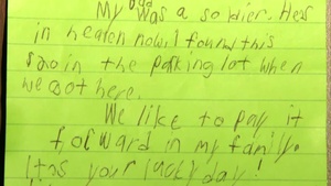 Eight Year Old Boy Thanks Soldier for Service