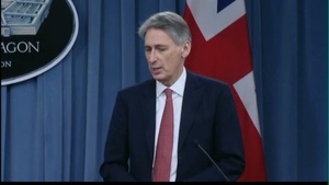 SECDEF Hagel and MoD Hammond Pentagon Press Briefing