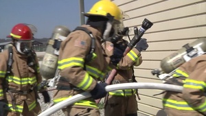 Camp Bondsteel firefighters conduct live fire training