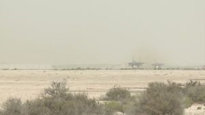 F-22, F-15, KC-10 take-offs in Southwest Asia