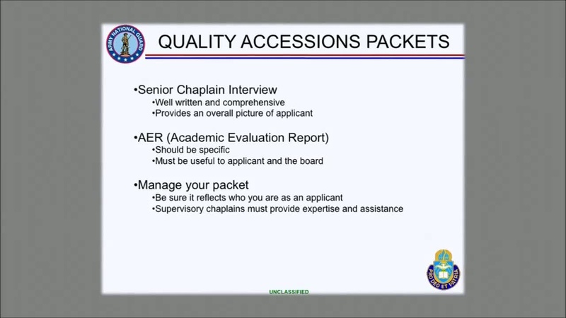 ARNG Chaplain Accessions Packets