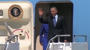 President Obama and Vice President Biden land at the