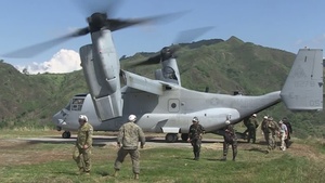 U.S. Marine MV-22 Osprey Lands in Crow Valley, Philippines