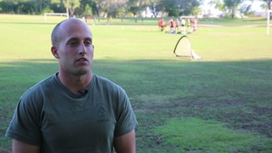 Interview with 1st Lt. Ostholthoff about influence on local soccer team