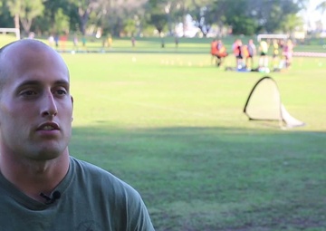 Interview with 1st Lt. Ostholthoff about influence on local soccer team