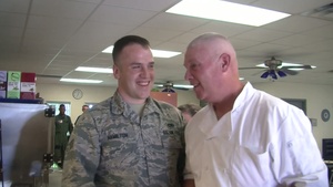 Air Force son returns from deployment, surprises his Coast Guard father