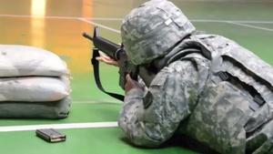 Soldiers of 39th Sig Bn shoot M16A2 at the 25 m range Chievres Air Base Belgium