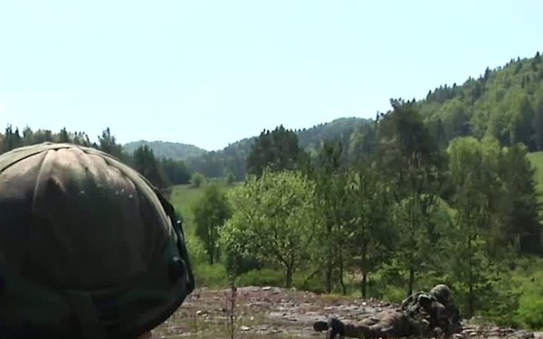 US Armor and French Mech Infantry work together during Combined Resolve II