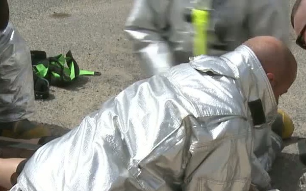 Fall protection, confined space exercise