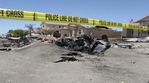 B-Roll of Marine AV-8B Harrier crash scene in Imperial, Calif.