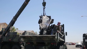 Marines Conduct Recovery Operation to Retrieve Crashed AV-8B Harrier II from Residential Area in Imperial, California