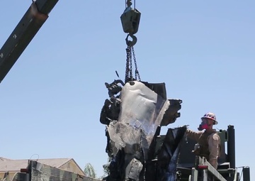 Marines Conduct Recovery Operation to Retrieve Crashed AV-8B Harrier II from Residential Area in Imperial, California