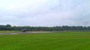 Three B-52 aircraft arrival at RAF Fairford_B-Roll