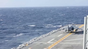 A/V 8B Harrier Jets Land on USS Bonhomme Richard