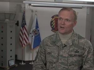The Chief Master Sergeant of the Air Force, James A. Cody and his wife visited Pease Air National Guard Base - (Interview)