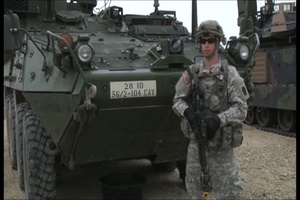 Soldiers from the 2-104 CAV, 28th Infantry Division, discuss their experience during the STX portion of Saber Strike 2014, in Latvia.