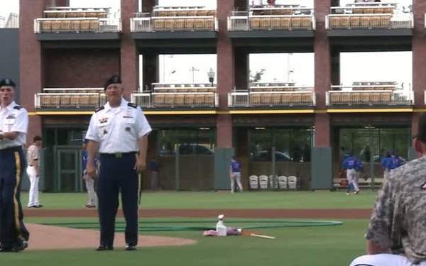 Soldiers Re-enlist During Baseball Game