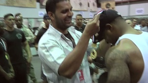 Soldiers Get Pumped for Camp Arifjan's Zone Six Bench Press Competition