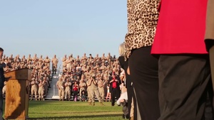 B-Roll MCAS Miramar, 3rd MAW welcome Medal of Honor recipient for evening colors ceremony.