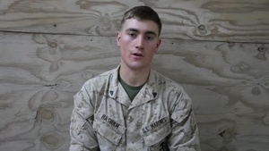 Cpl. Brady Basham greets friends and family for Independence Day