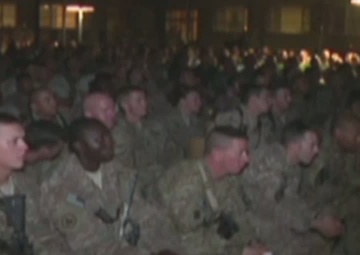 U.S. and German Troops at Camp Marmal Host World Cup Watch Party
