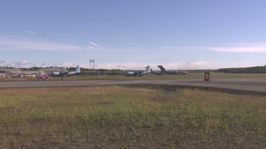 Red Flag 14-2: RAAF, JASDF, Reno ANG C-130Js and JBER F-22s take off
