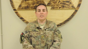 Maj. Christina Lewis wishes her family and friends a Happy Independence Day