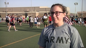 Camp Arifjan Soldiers Honor 4th of July with Peachtree 10K (B-Roll)