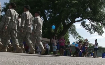 B-roll of Warrior Diplomats join Round Rock in Independence Day Celebration