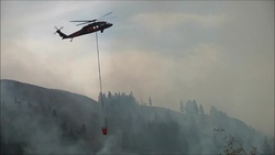 Soldiers drop water on wildfires in Washington BROLL