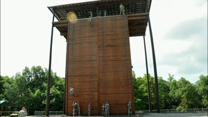 Cadre Coach Cadets on Rappel Tower