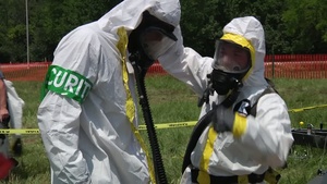 Soldiers Decontaminate After Exercise