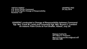 USARPAC Change of Resposibility