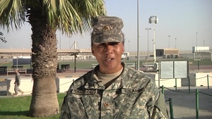 MAJ Morales-Kaley Shout-Out from Camp Arifjan, Kuwait