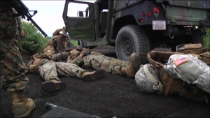 B-roll of CLC 36 Logistic Marines Respond to a Simulated IED Attack
