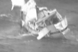 Sailboat caught in Hurricane Julio