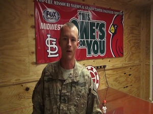 Sgt. Tony Badders St. Louis Cardinals Baseball Game Shout Out