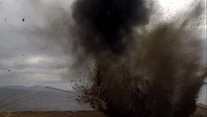 B-roll of MCAS Iwakuni Explosive Ordnance Disposal Marines Conduct Post Blast Training