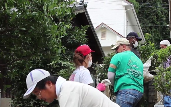 B-roll of On-Base Residents Volunteer in a Iwakuni Community Affected by Typhoon Haalong.