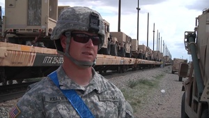 Soldiers of HHC BDE, 4/1 AD conducted Rail  Operations to move vehicles to the National Training Center.