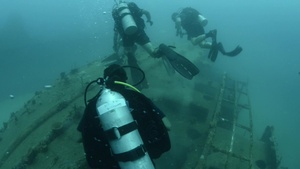 Prime cuts: U.S. Navy divers dive an underwater wreck with Colombian divers as part of Southern Partnership Station '14.