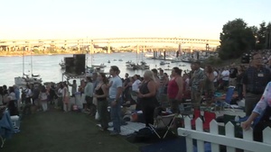 Waterfront Field Artillery Demonstration Attracts Spectators.