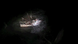 Mexican Shrimper Jackie C. Aground on South Padre Island