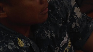 USS Ashland Chief Selects learn the ropes